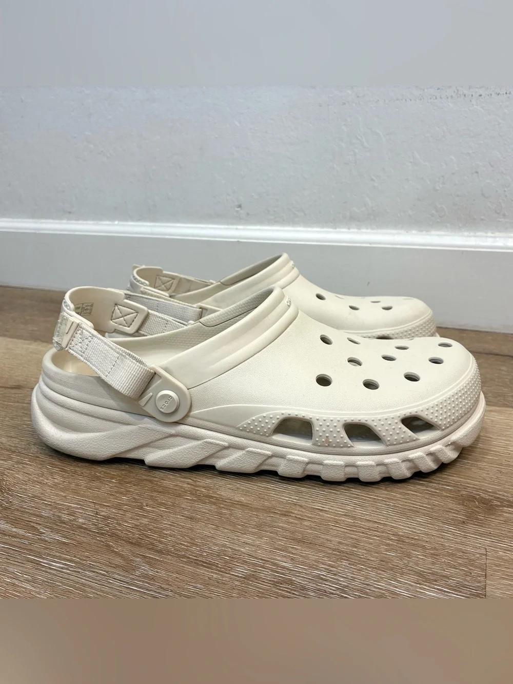 Crocs Duet Max II Clog Adjustable Straps Sandals White Beige Men’s US 12